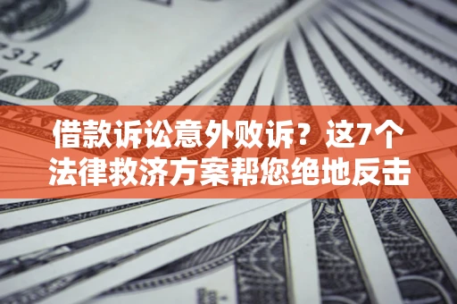 济南借款诉讼意外败诉？这7个法律救济方案帮您绝地反击！